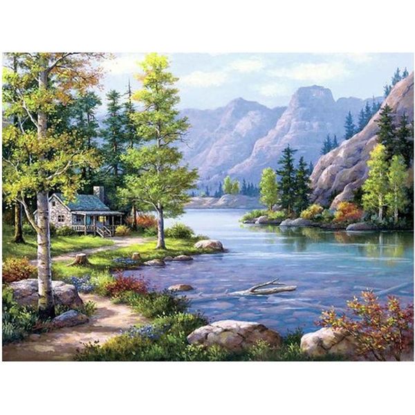 

diamond painting arrive scenic 3d full square embroidery kits mountain scenery rhinestones cross stitch craft diy home decor