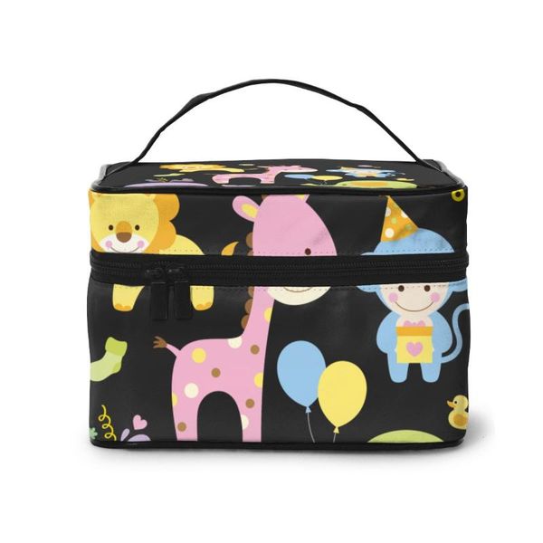 

high capacity makeup bag travel cosmetic bag cartoon animals beauty