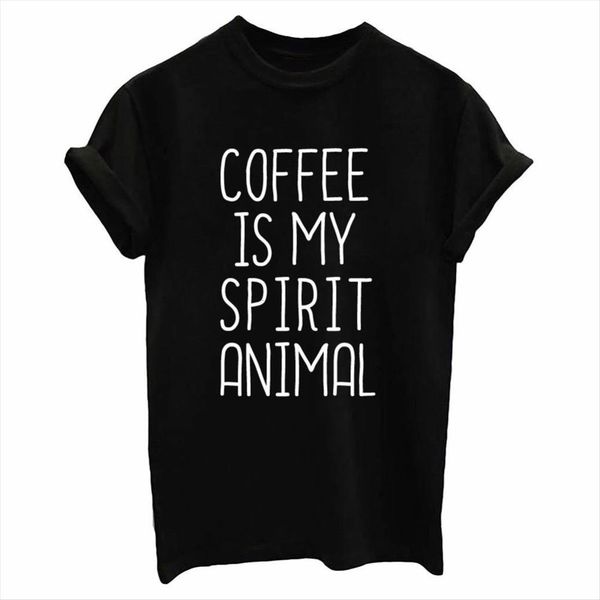 

coffee is my spirit womens animal print cotton casual funny for lady tee hipster drop ship tumblr sb, White