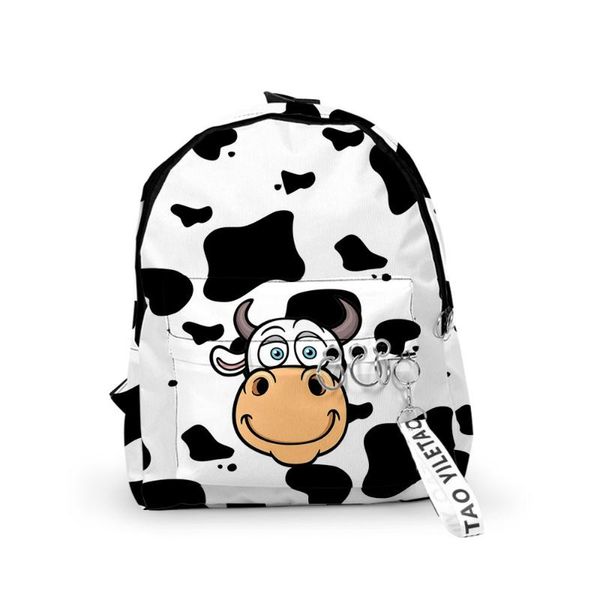 

backpack funny dairy cow school bags travel boys girls cute small 3d oxford waterproof key chain notebook backpacks