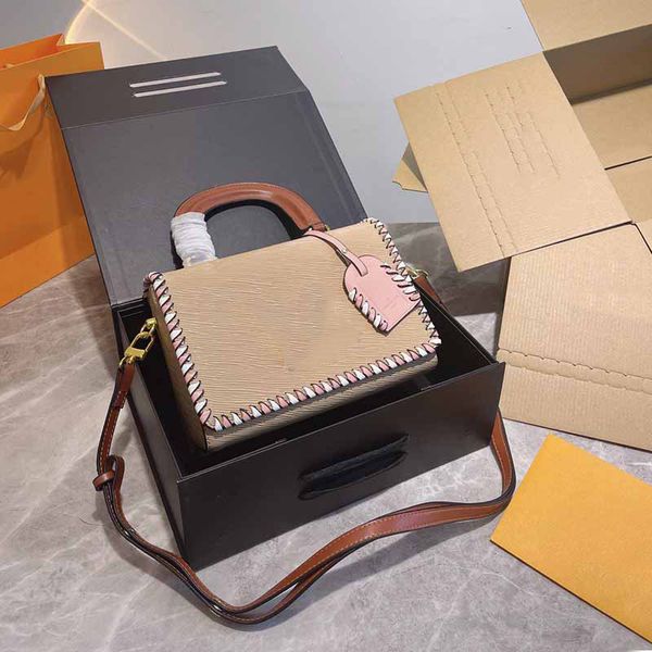 

handbag women luxurys designers bags 2021 crossbody bag water ripples cover flap genuine leather tote fashion metal letter ajustable detacha