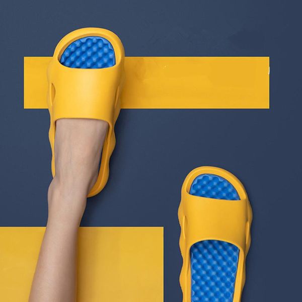 

slippers cosmagic summer massage indoor slipper women eva sole soft house floor beach men bathroom platform non-slip slide shoe, Black