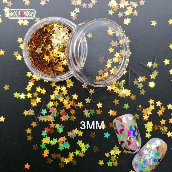 

nail art decorations 3mm sequins diy flat star and moon sequin paillettes sewing craft laser gold accessories, Silver;gold