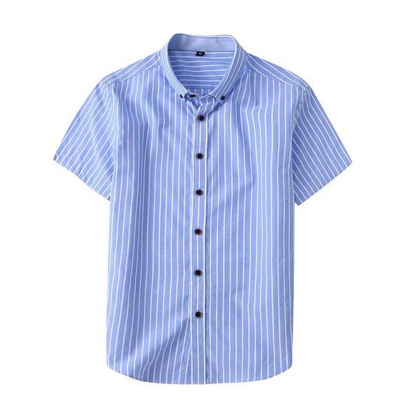 

men's casual shirts button down blouse summer masculina fashion striped men short sleeve slim fit cotton shirt for clothing, White;black