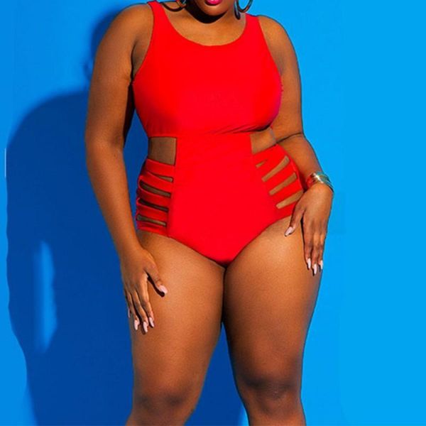 

women's swimwear swimsuit women one piece solid ladies monokini oversize cut-out bathing suits plus size 4xl, White;black