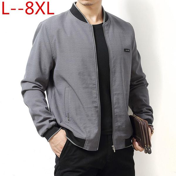 

men's jackets 2021 casual jacket stand collar men coat comfortable plus big size 8xl 6xl 5xl 4xl large, Black;brown