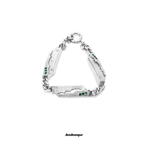 

link, chain babama2021 hip hop bracelet for hipsters, titanium steel, simple and cool style, single personality, women's jewelry, Black