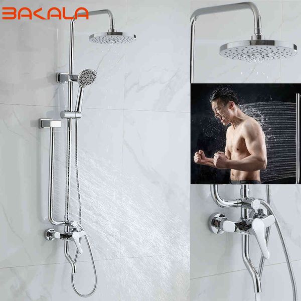 

bathroom shower sets luxury column wall mounted faucet set 4-function switch rainfall head with body massage jet system 9vxa