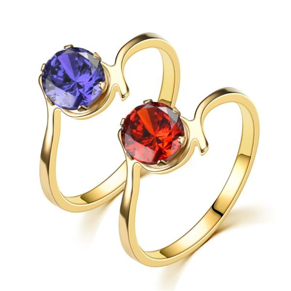 

wedding rings trendy fashion women's small stainless steel inlaid rhinestone jewelry engagement gifts wholesale, Slivery;golden