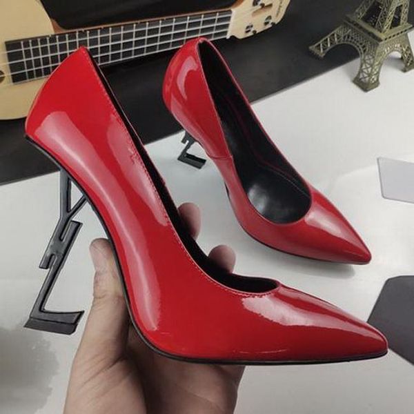 

wholesale new heel wedding shoes genuine leather women pumps fashion high heels shoes for women office dress shoes, Black