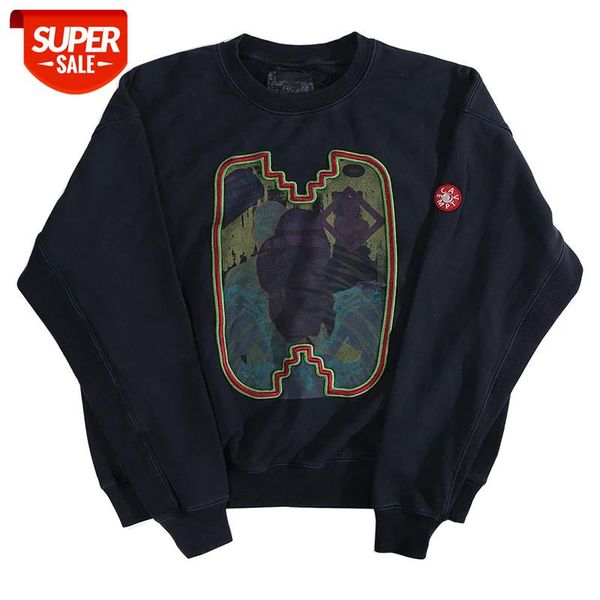 

cav empt autumn winter trendy artistic font print sweatshirt cav empt men women loose vintage sweatshirts #ls1b, Black