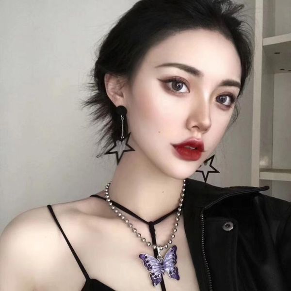 

pendant necklaces jizi butterfly vintage beads chain, Silver