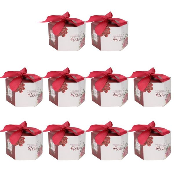 

10pcs chinese candy boxes wedding candy wrapping pouches gift paper boxes (red)