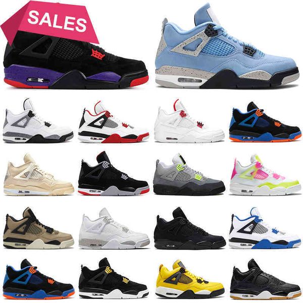 

{5.5-13}discount 4s men basketball shoes 4 university blue taupe haze black cat cement neon women mens trainers sports sneakers breathable