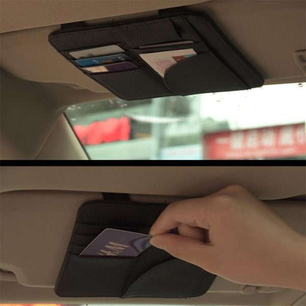 

car organizer sun visor cd dvd card mesh glass pen stowing case auto multifunctional storage holder clip styling