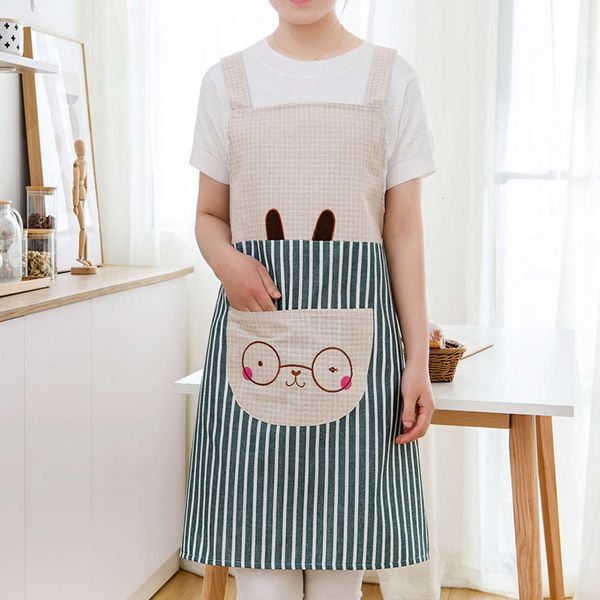 

striped apron japanese cotton fabric kitchen home vest cooking man