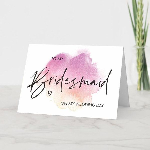 

greeting cards 30pcs/pack pink to my bridesmaid on wedding day thank you card labels with beyond grateful for supporting custom made