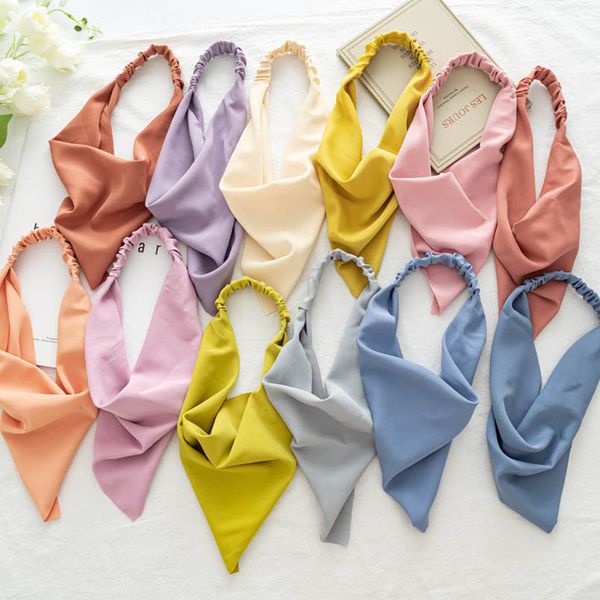

girls headbands children head bands chiffon large kids hair bands fashion triangular scarf hair accessories b3910, Slivery;white