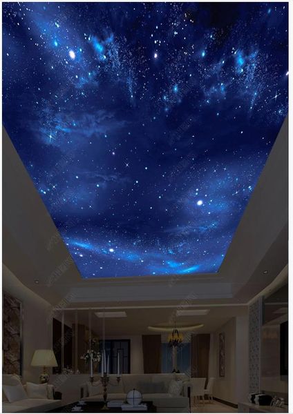 

wallpapers custom ceiling wallpaper 3d zenith murals hd big picture beautiful starry sky painting background wall