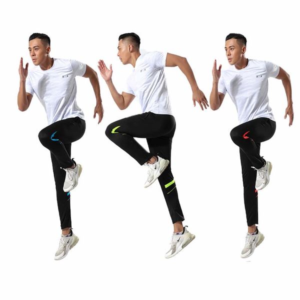 

running pants sports men's summer loose plus size polyester fabric jogging fitness football basketball track, Black;blue
