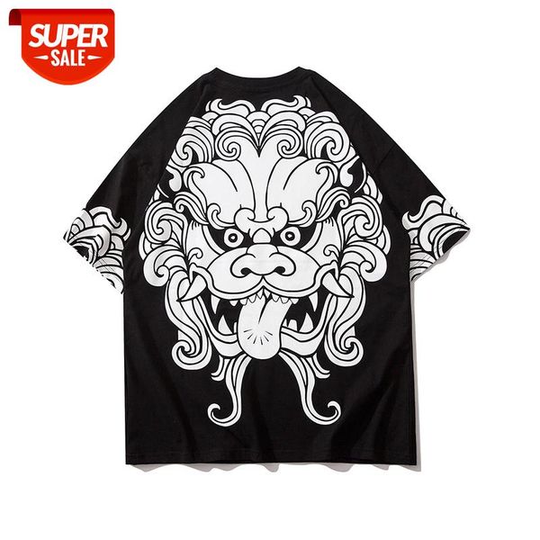 

seveyfan 2021 men's hip hop t shirts cartoon lions printed tees summer cotton short sleeve for male #vd6z, White;black