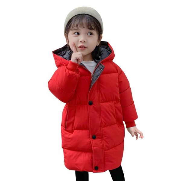 

down coat winter children's warm toddler kids boy girl cotton-padded parka thicken long jackets children outerwear coats 2-10y, Blue;gray