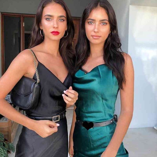 

summer fashion green blue satin womens dress spaghetti strap backless elegant bodycon split party maxi dresses w899, Black;gray