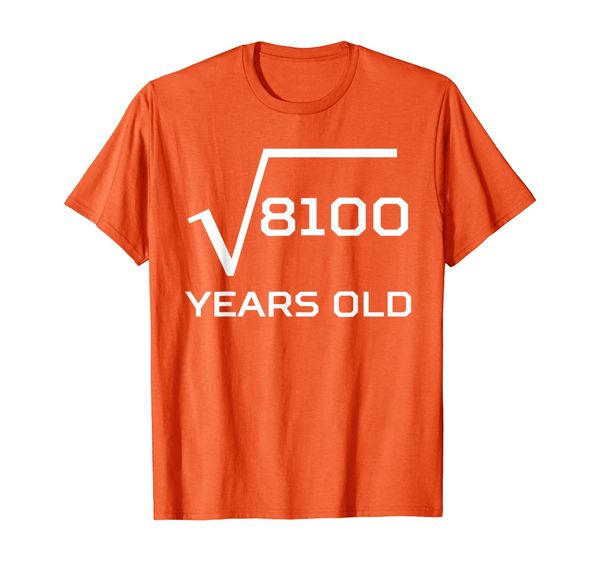 

90 years old square root 90th birthday funny math t-shirt, White;black