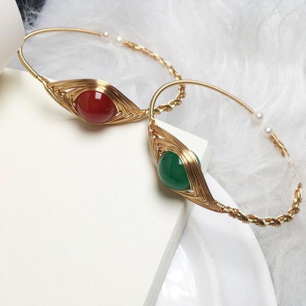 

bangle natural gemstones emerald s925 silver transport lucky heal jewelry charm bracelet adjustable christmas gifts for women, Black