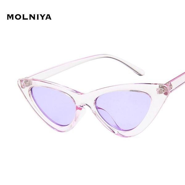 

sunglasses vntage triangle cat eye women fashion small frame sun glasses metal hinge eyewear uv400, White;black