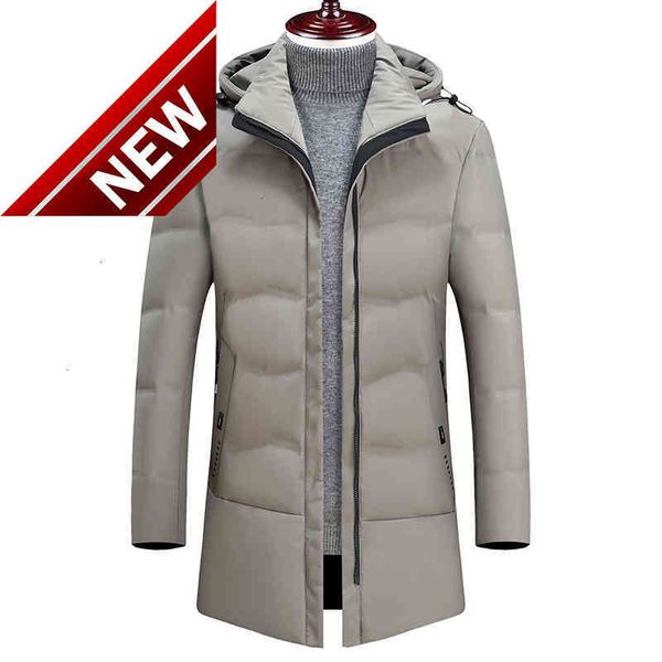 

plus long men winter new warm thick slim hood parkas jacket coat autumn outwear outfits classic windproof down s-7xl, Black