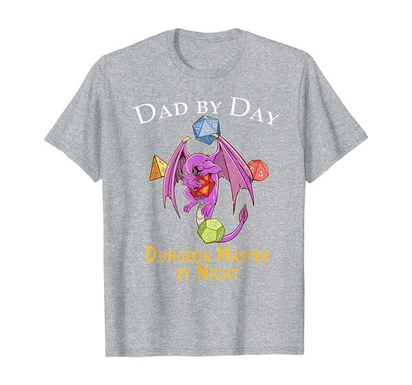 

dad by day tablegift shirt fathers dragon and dice rpg t-shirt, White;black
