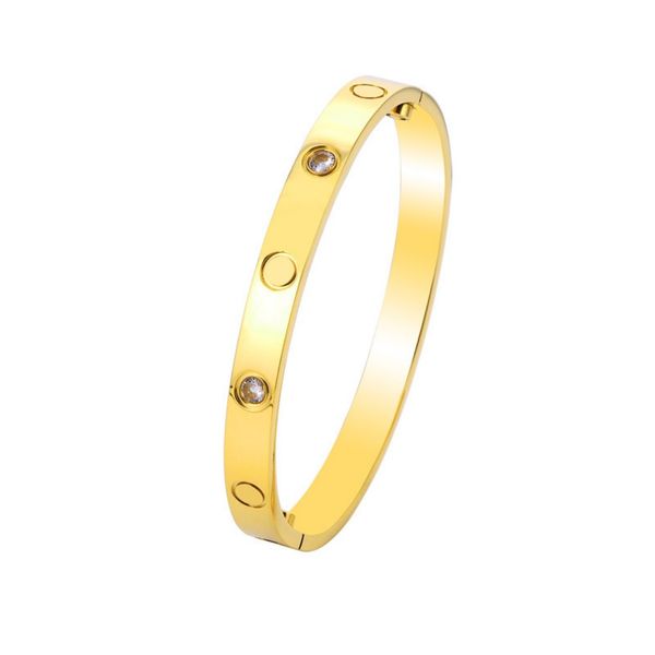 

love bracelet bangles women men 4cz titanium steel screw screwdriver bracelets gold silver rose nail bracelet jewelry with velvet bag, Black