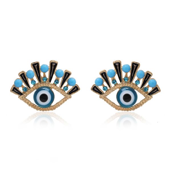 

new fashion charming eye bohemian temperament color matching earrings women, Silver