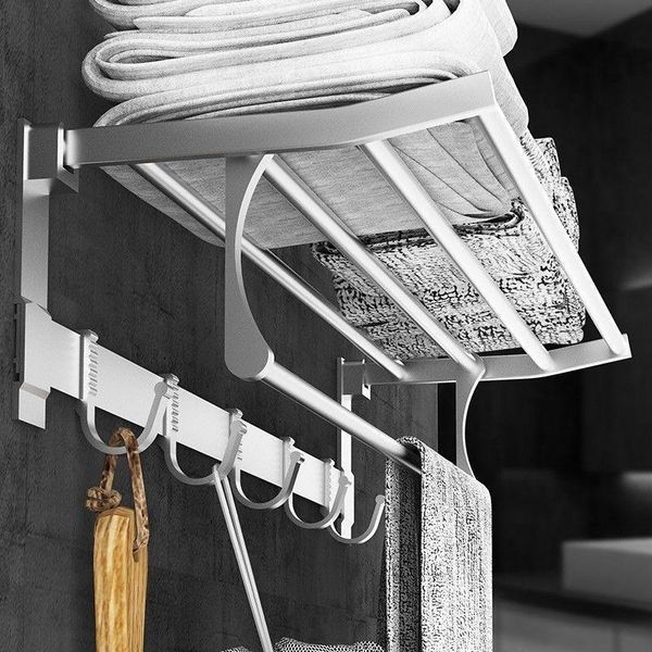 

towel racks rack wall mounted foldable aluminum organizer holder bathroom shelf for equipment accessories