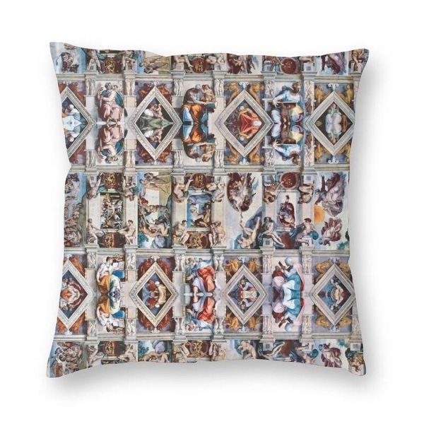 

cushion/decorative pillow sistine chapel ceiling throw cover home decor custom square michelangelo painting cushion 40x40cm for living room