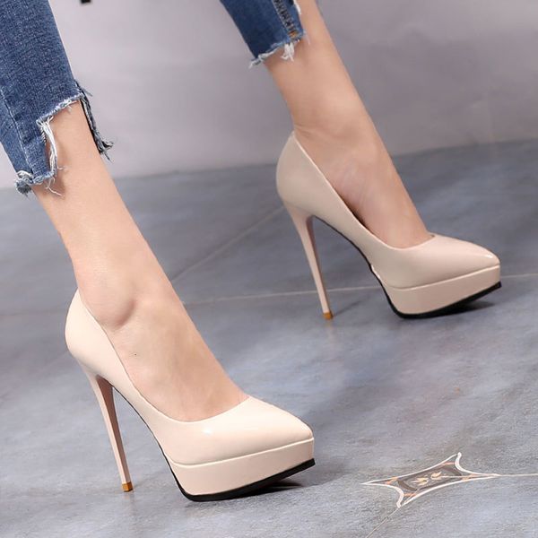 

female platform stilettos fall high heels two in lady patent bride pink wedding shoes ky5i, Black