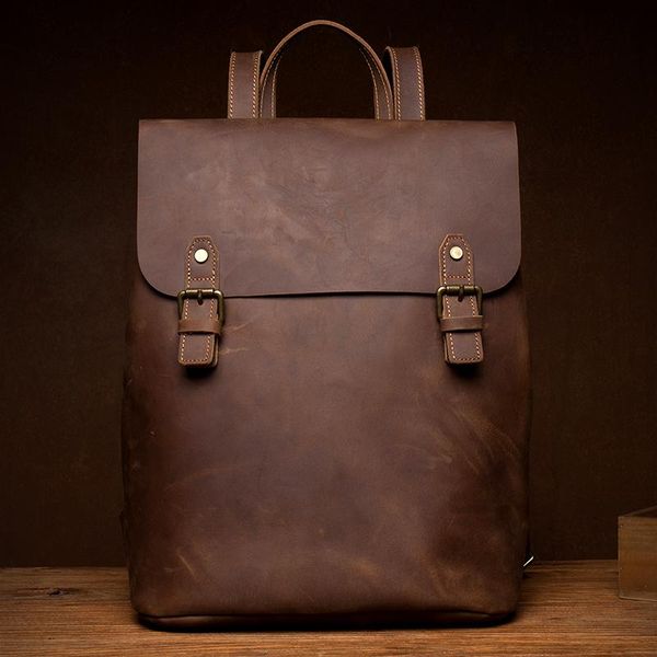

backpack setanpor business backpacks crazy horse leather for 15 inch lapvintage men travel bags quality male mochilas