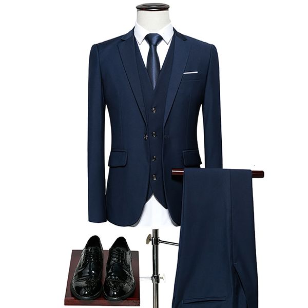 

(jacket+vest+pants) suits clothes men dress slim fit formal tuxedo man 3 pieces #522 4wrl, White;black