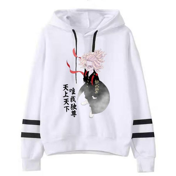 

men's hoodies & sweatshirts tokyo revengers hoodie anime print long sleeve casual loose cloth, Black