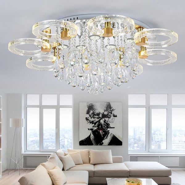 

ceiling lights iwhd k9 crystal modern light fixtures tricolor dimmable lighting bedroom living room luminaire plafonnier led