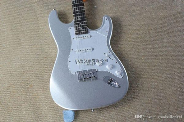 

new arrival guitar custom shop silver color electric guitar in stock @9