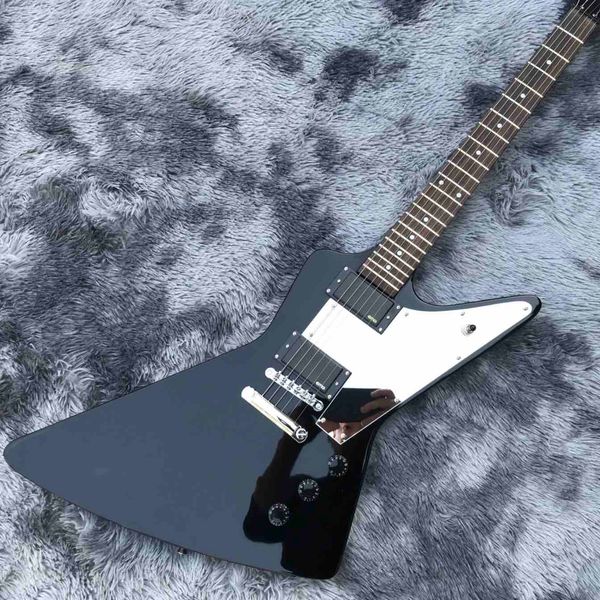

custom black electric guitar mirror protection 2021 new style fingerboard inlays