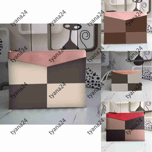 

women clutch cosmetic bag designer leather womens purse classic retro printing lattice stitching pattern fashion all-match elegant tote enve