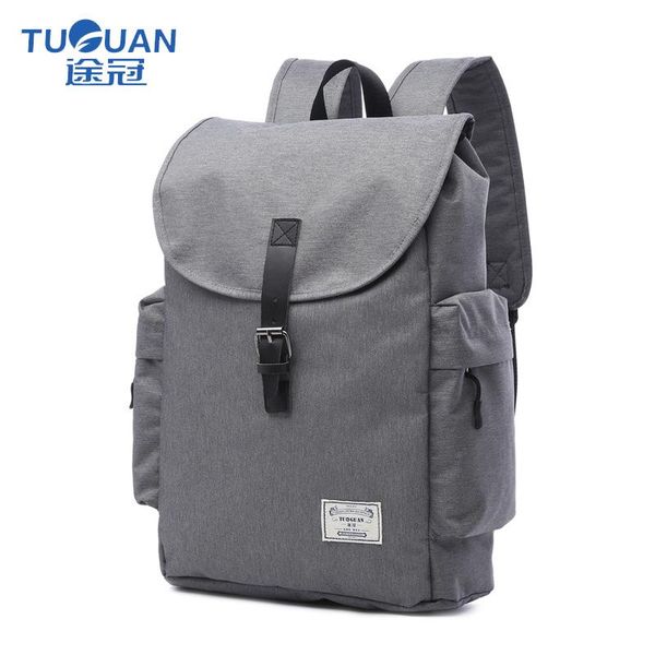 

backpack tuguan brand simple men fashion school backpacks korean style women 15.6" lapbag for girls and teenager boys daypacks