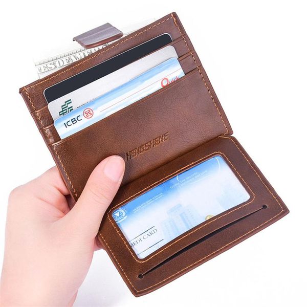 

mens womens leather small id credit card wallet holder slim pocket case credit card holder card wallet carteira masculina, Red;black