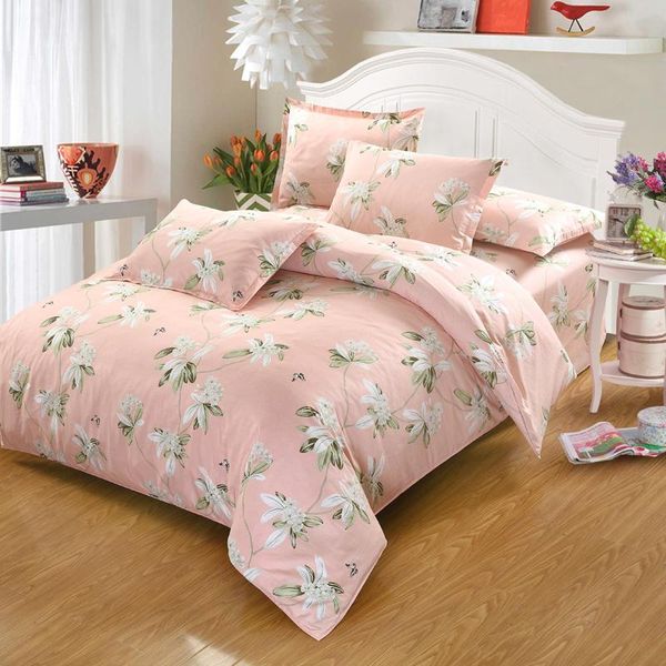 

new pattern romantic pink bedding sets girls women wedding bed linen bedclothes 4pcs duvet cover bed sheet pillow cases