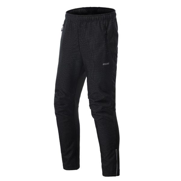 

racing pants men cycling windproof winter thermal fleece mountain bike running workout active warmer trousers, Black;blue