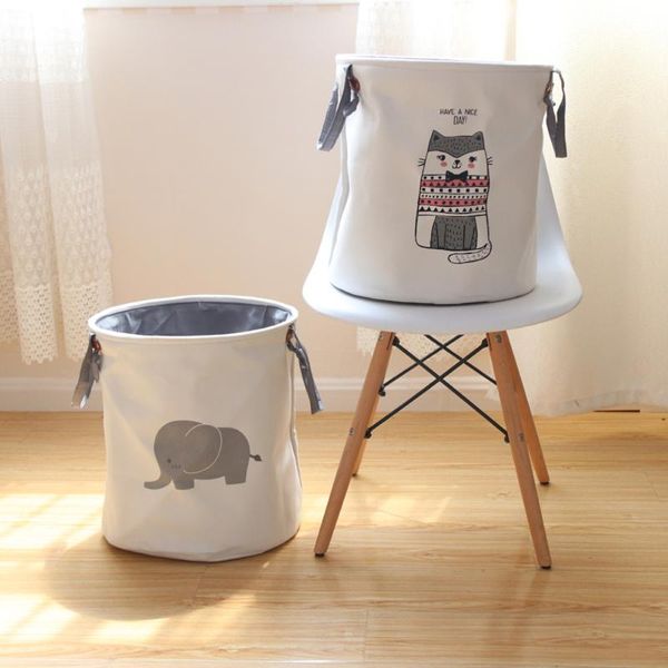 

cartoon storage basket folding dirty clothes bucket elephant cat laundry basket kids room sundries toy organizer storage bag