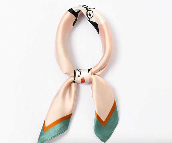 

scarves monochromatic pressure folds square scarf female spring autumn joker diamond occupation small decoration silk, Blue;gray